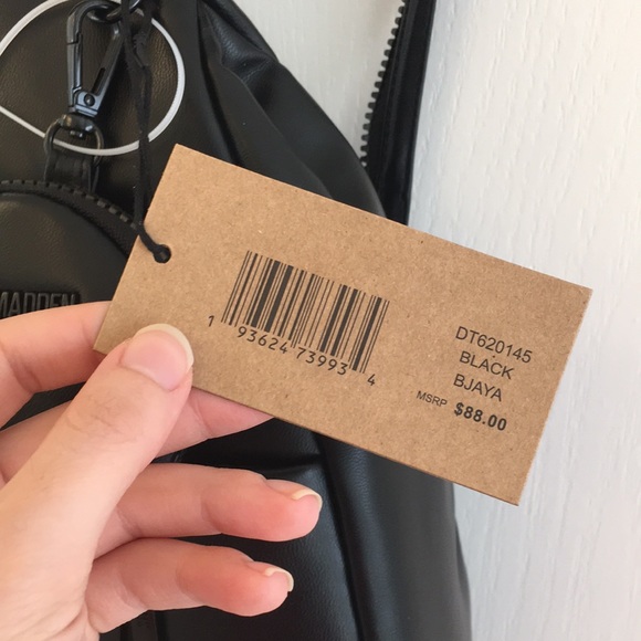 Steve Madden Black Puffy Leather Sling Backpack - Picture 10 of 17